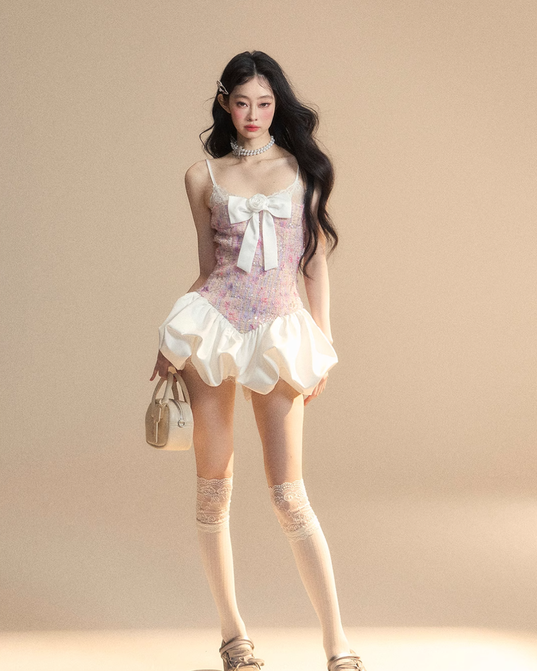 Big Ribbon Mini Dress LAS0017