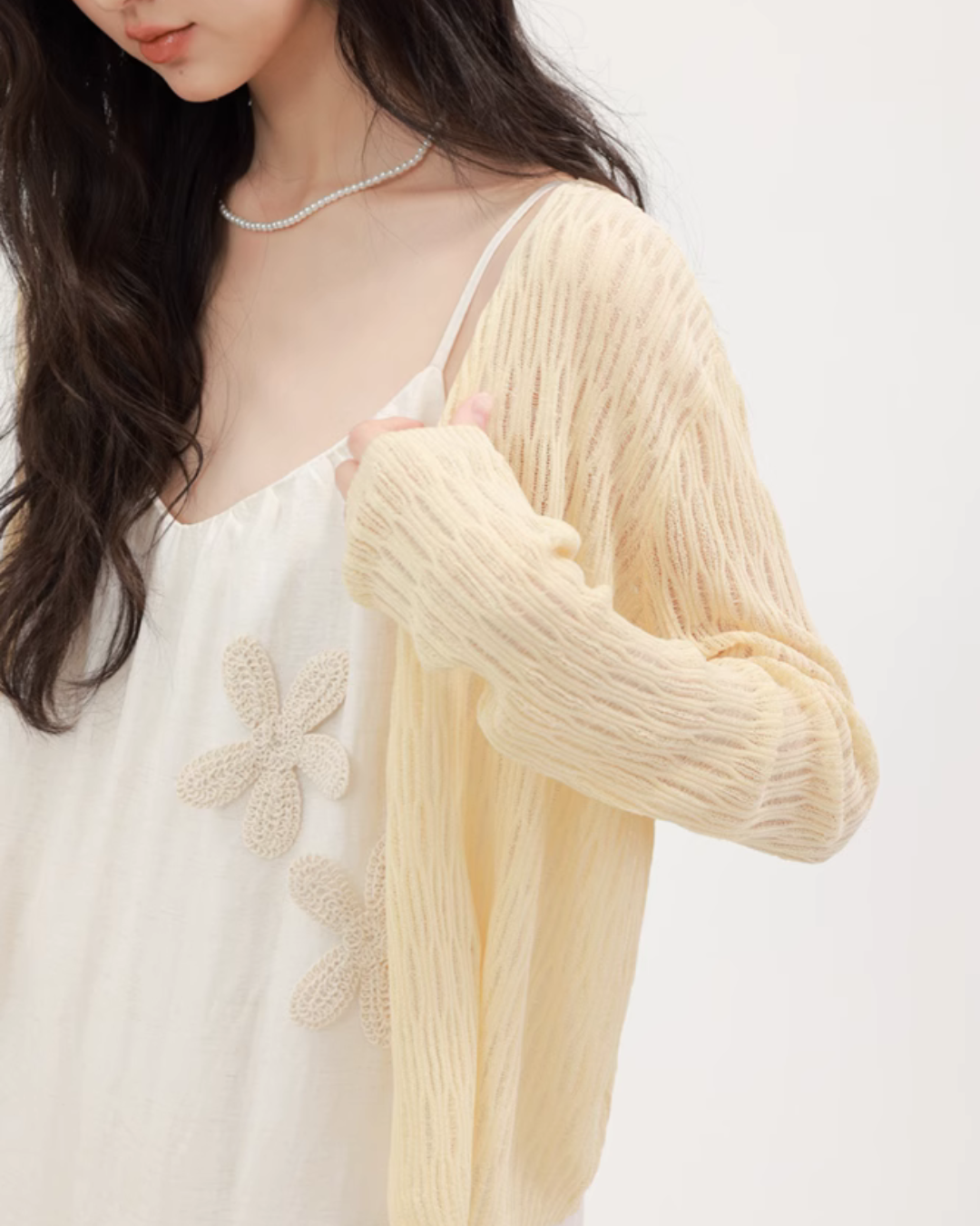 V-neck summer knit cardigan CHS0004