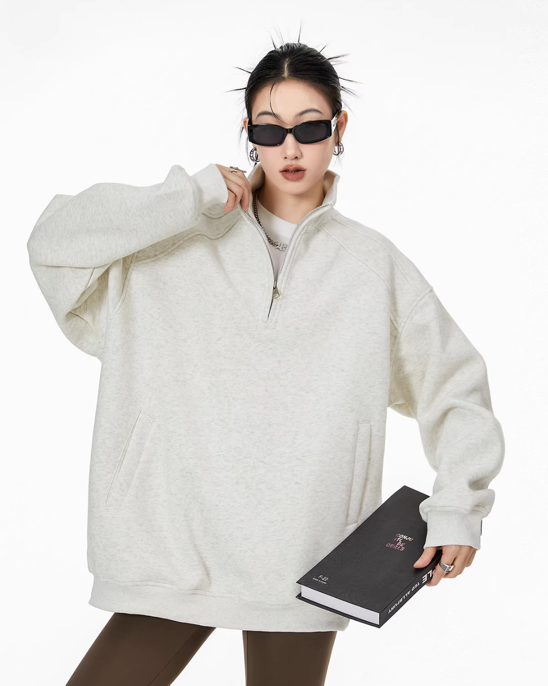 Half Zip Sweat Tops ICM0074
