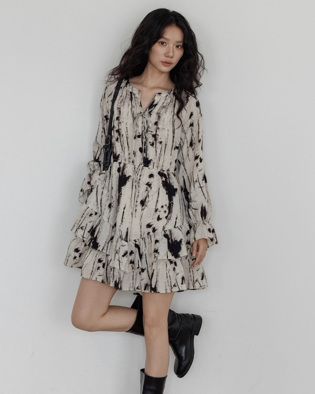 Round Neck Vintage Print Dress VAS0147
