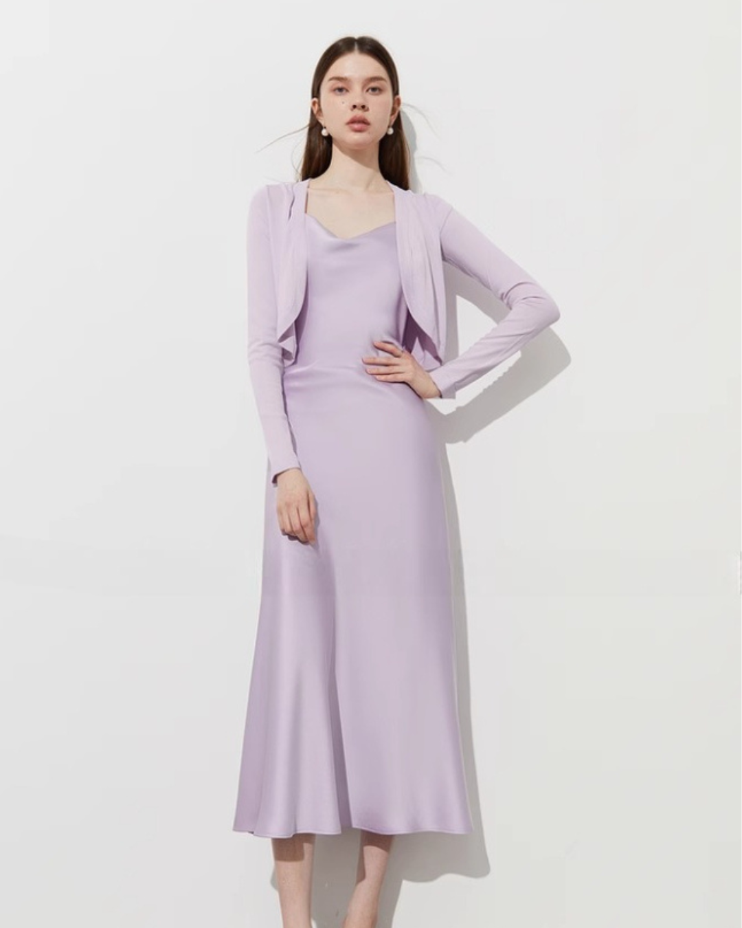 Satin Flare Strap Dress DPY0003