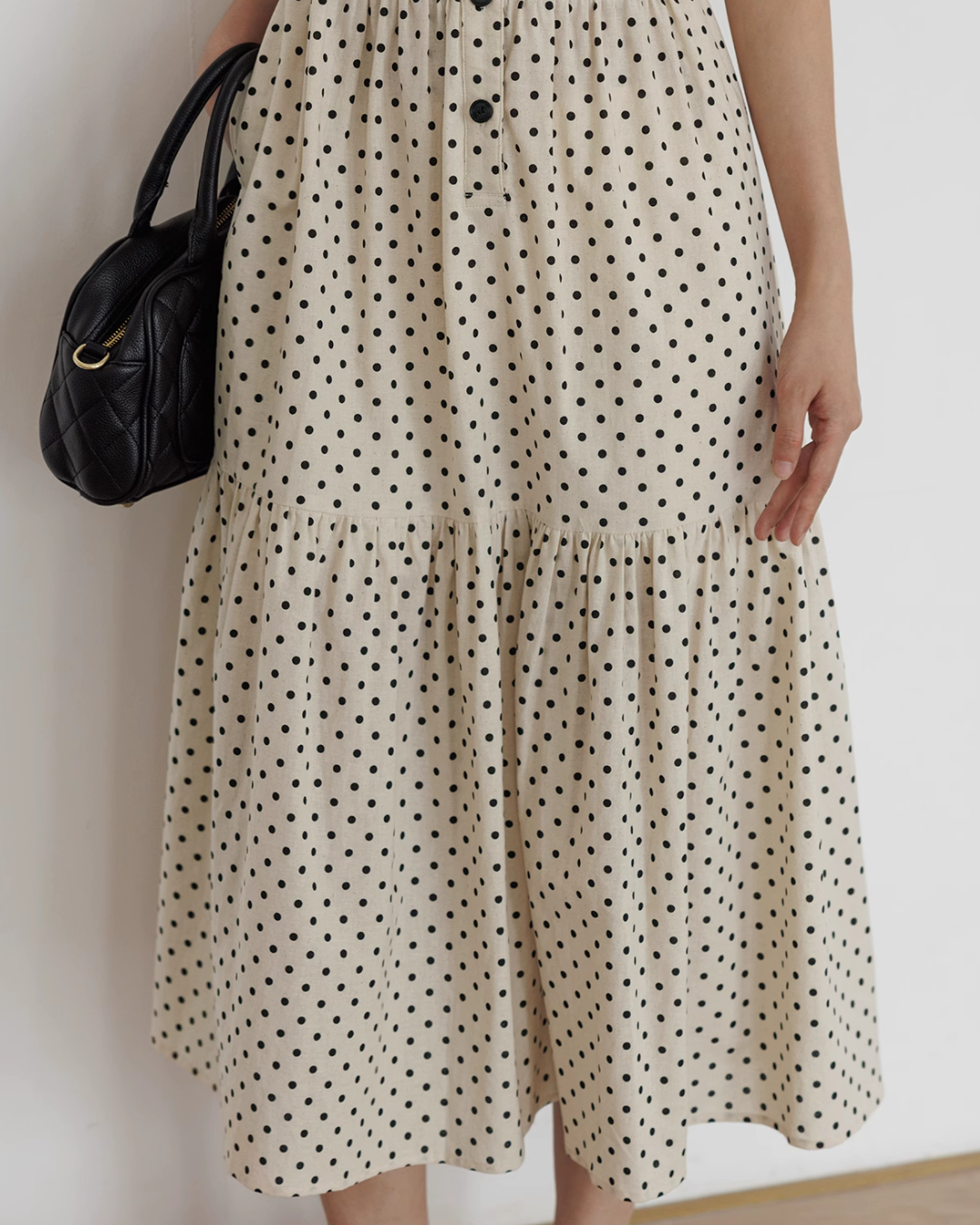 Dot Sheer Puff Sleeve Dress VAS0025