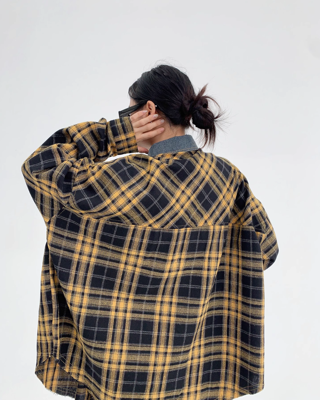 Retro Oversize Plaid Long Sleeved Shirt YLS0436