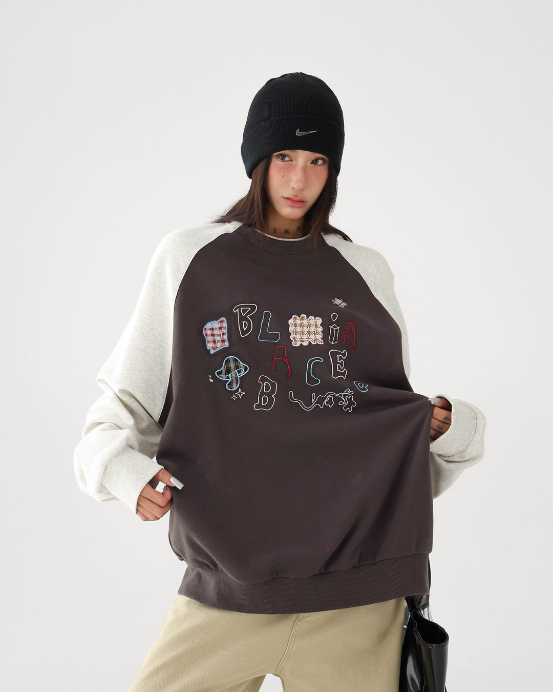 Retro Raglan Oversize Tops ACS0316