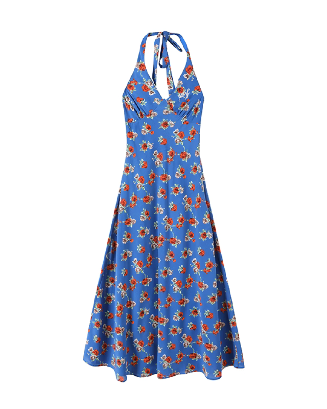 Halter Neck Floral Dress / Round Neck Cardigan WEO0049