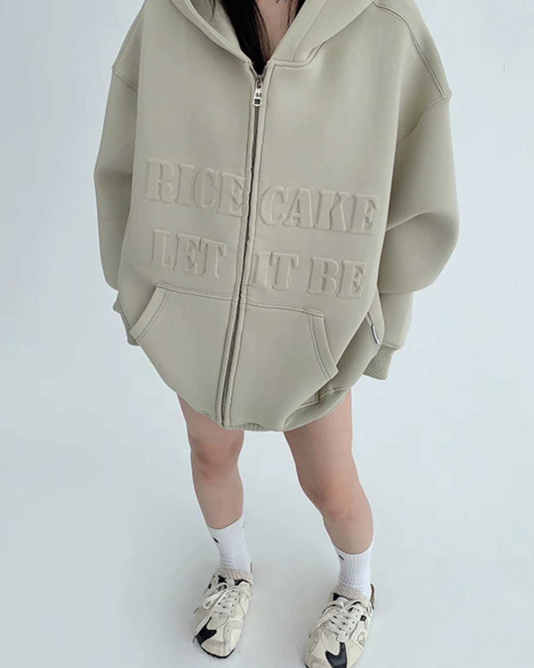 Embossed Logo Zip Hoodie YLS0910