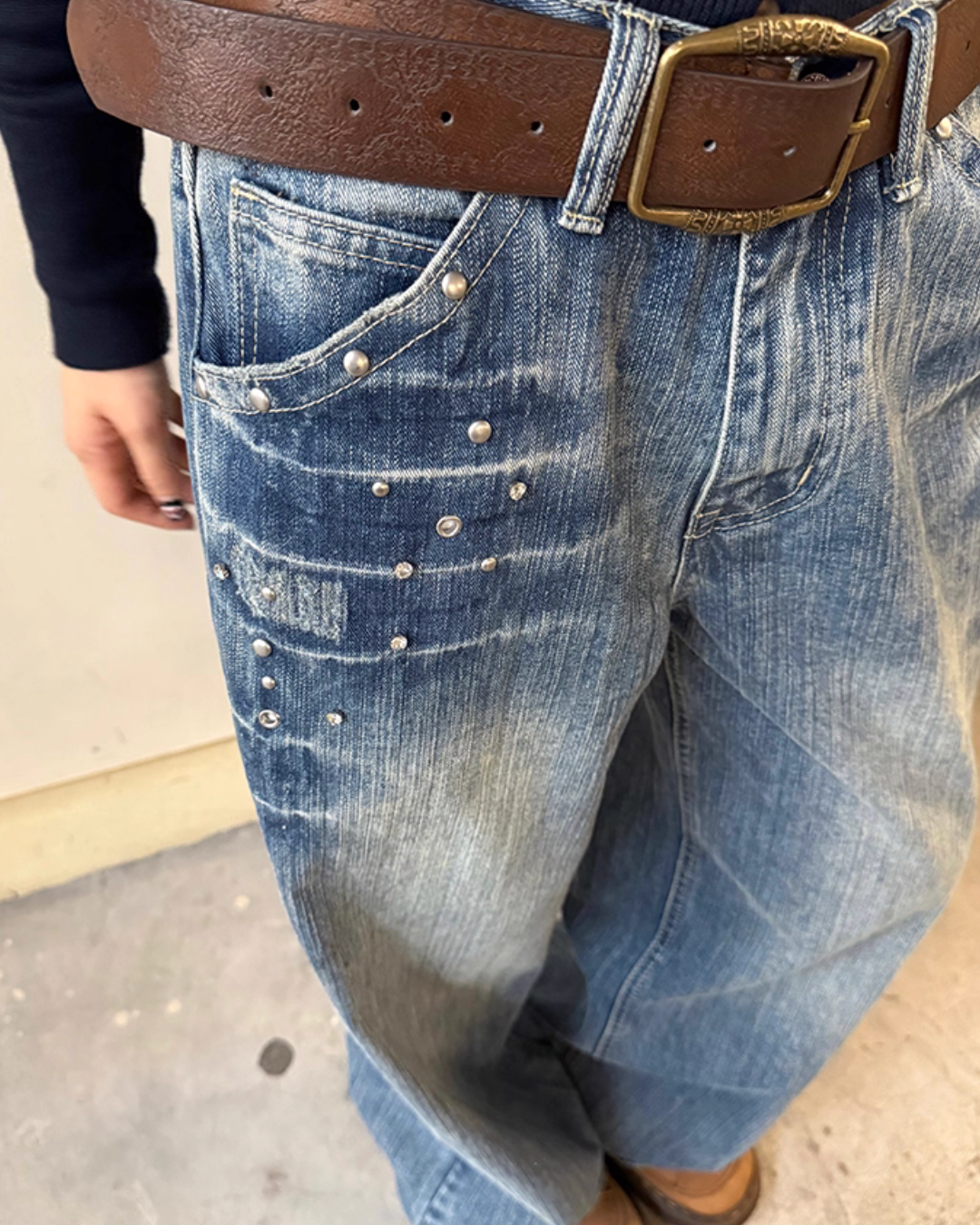 Washed Wide Denim Pants CYE0024