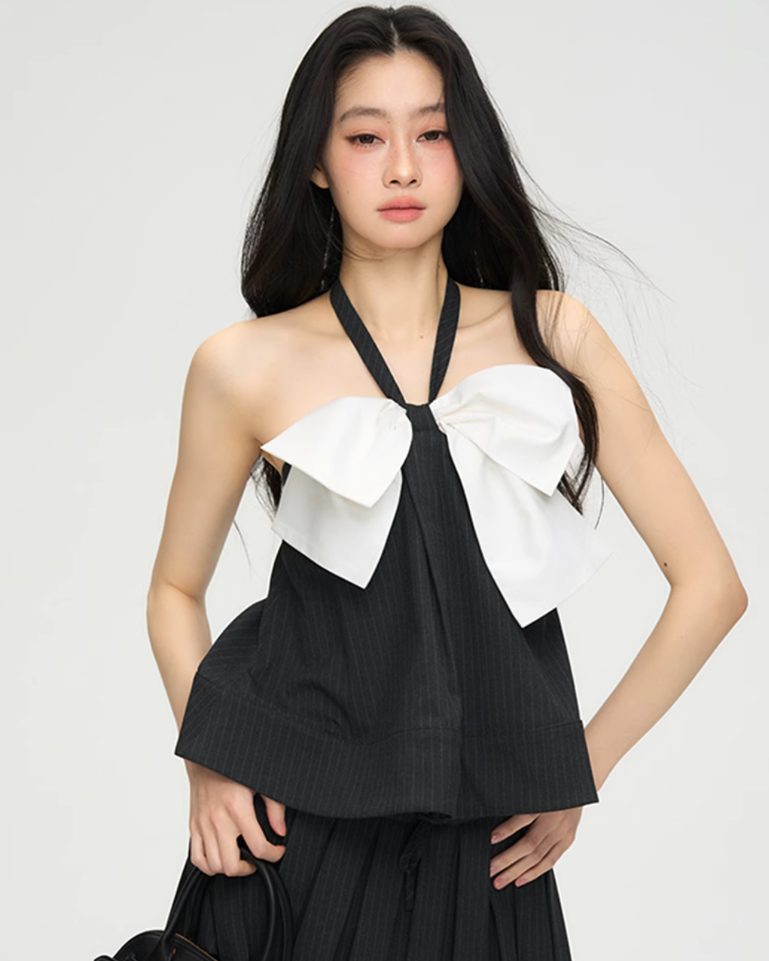 White Ribbon Halterneck Camisole PUC0019