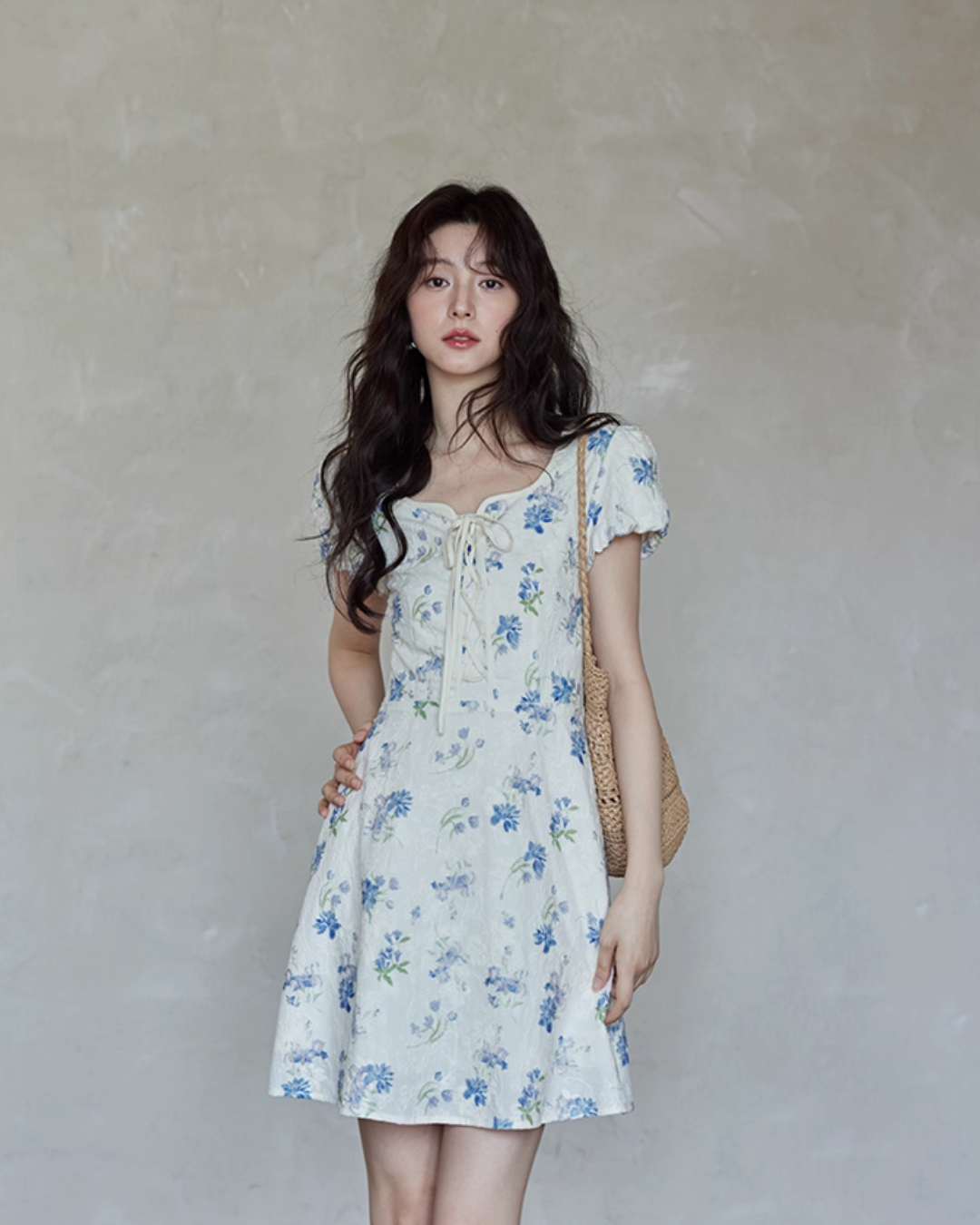 Puff Sleeve Floral Mini Dress SMS0021