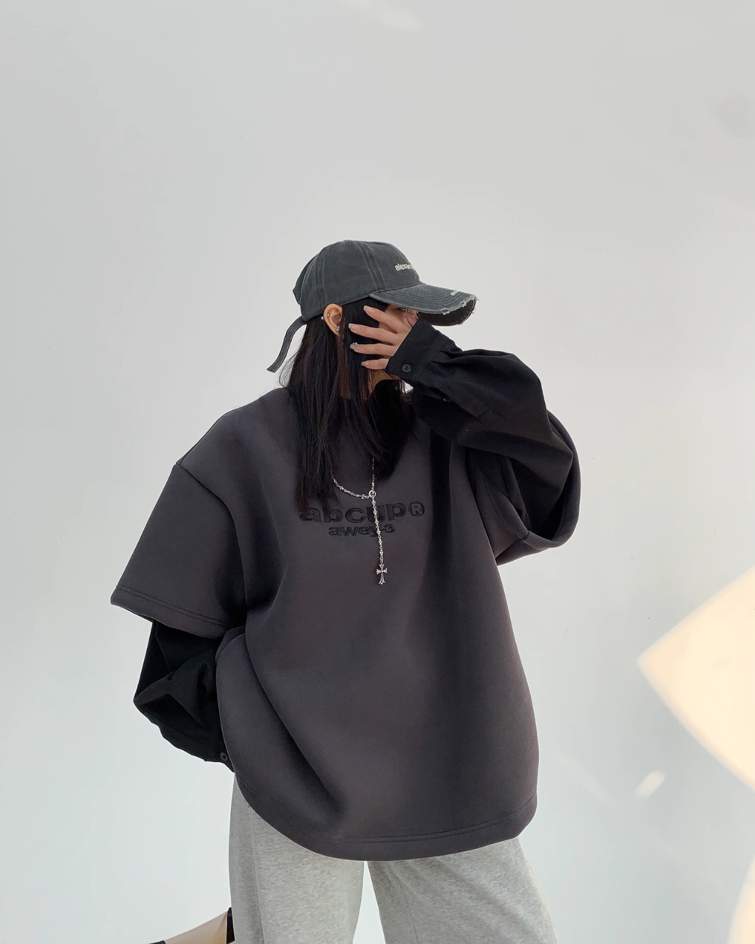 Logo High Neck Sweat Tops YLS0834