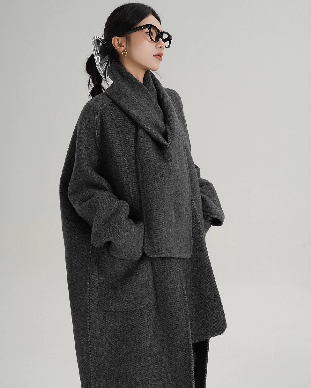 Collarless Long Coat SRS0314