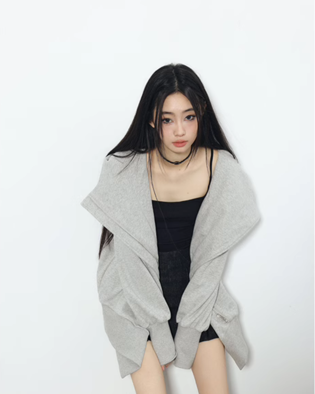 Diagonal Zip Hoodie PUC0003