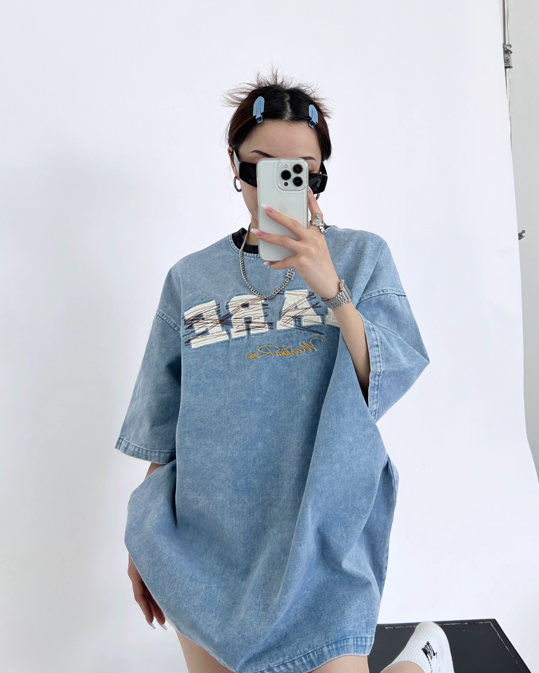 Big Logo Denim T-Shirt YLS0205