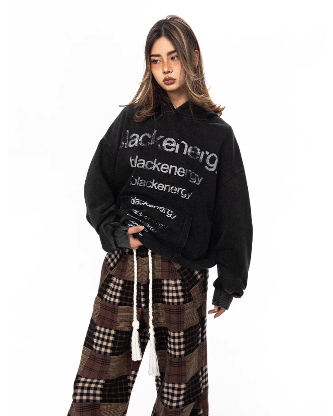 Washed Logo Pullover Hoodie BLB0008