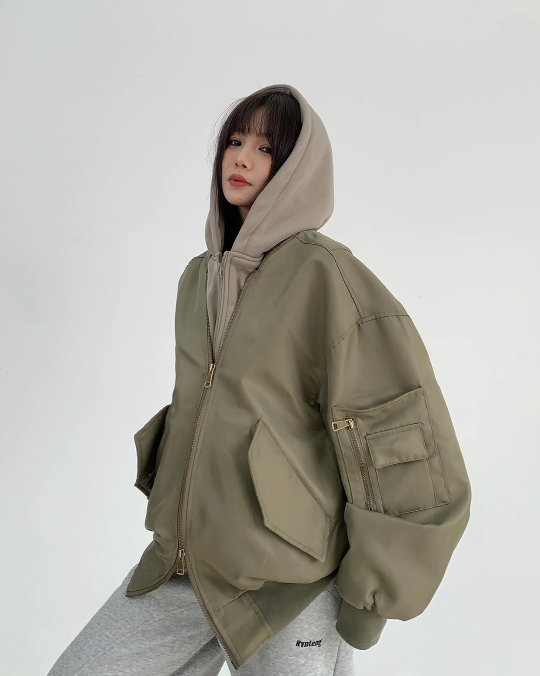 Layered Style Double Zip Hooded Jacket YLS0828