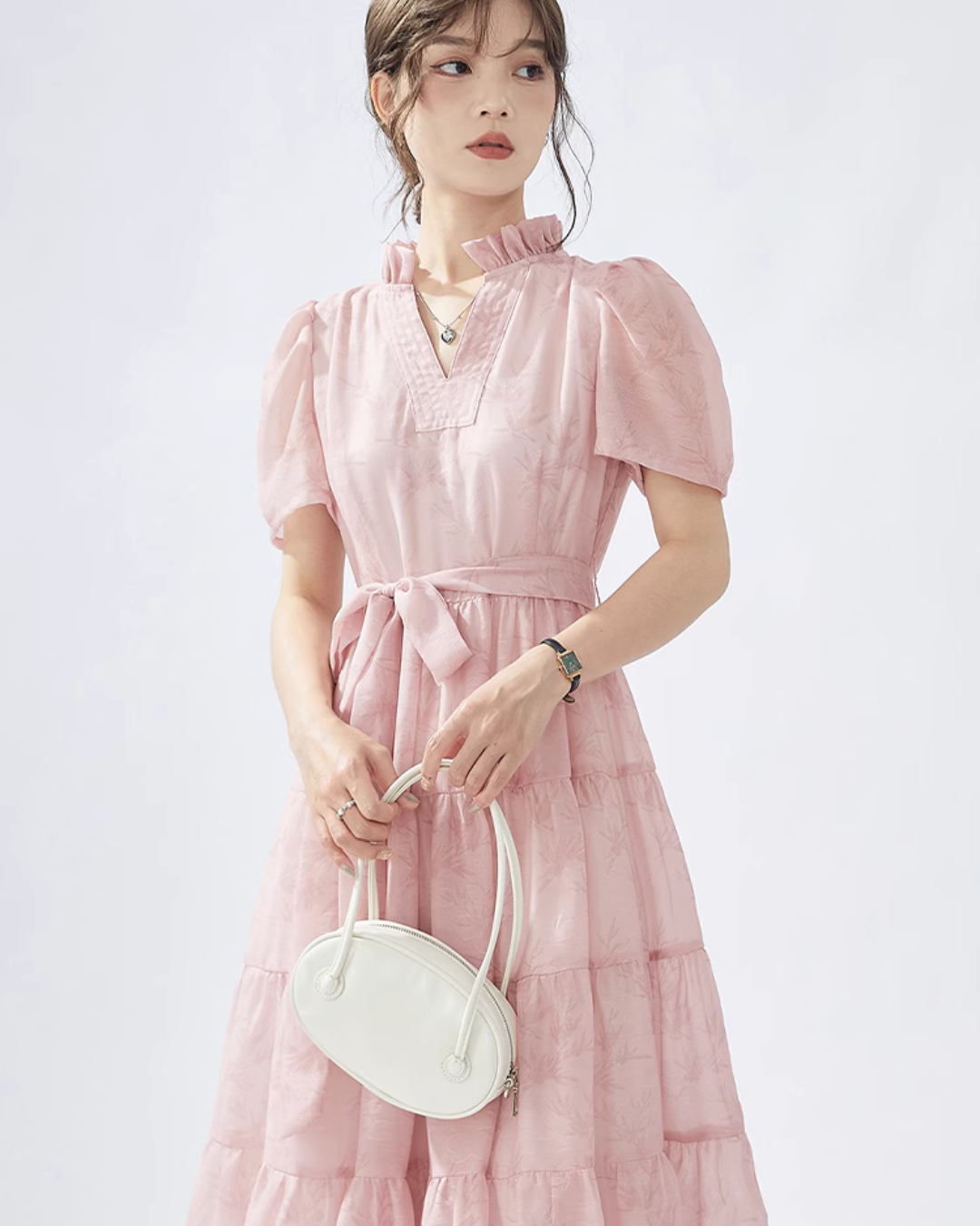V-Neck Tiered Dress GIR0007