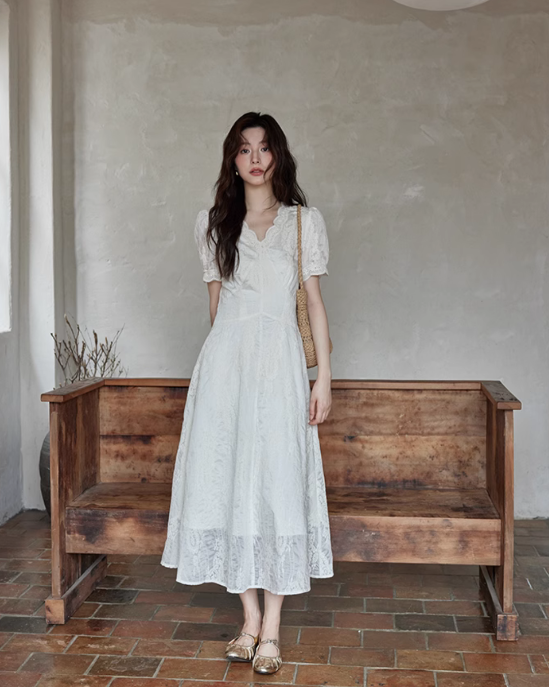 French Lace Flare Dress SMS0017