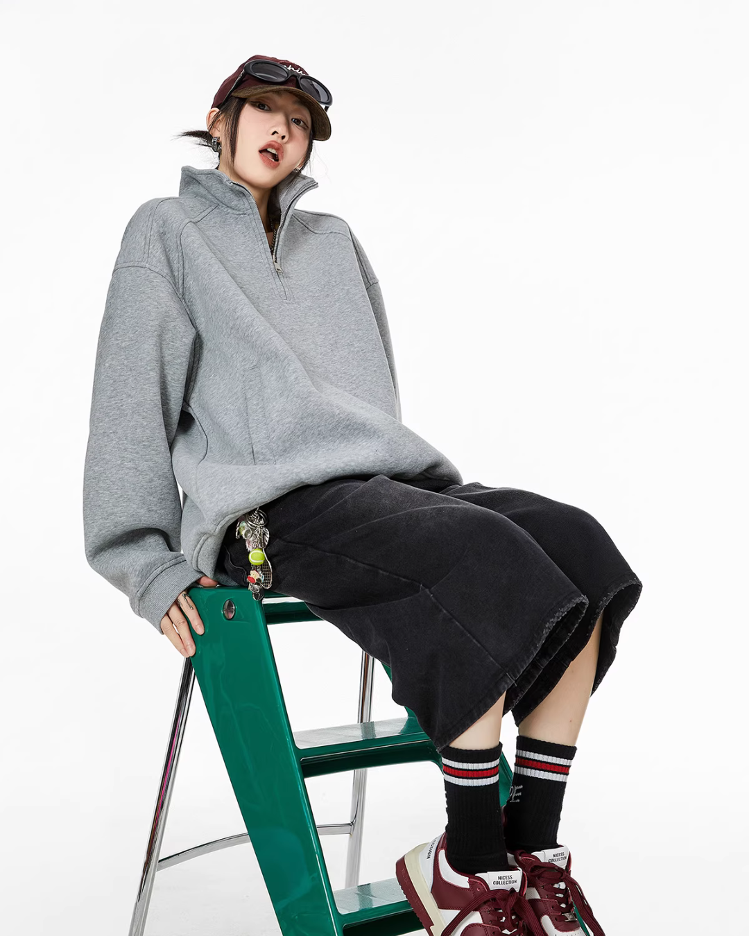 Half Zip Sweat Tops ICM0074