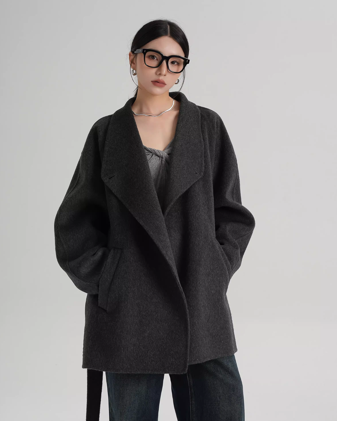 Stand Collar Mid-Length Coat SRS0355