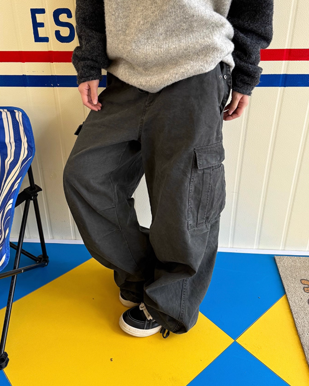 Multi Pocket Washed Work Pants CYE0039