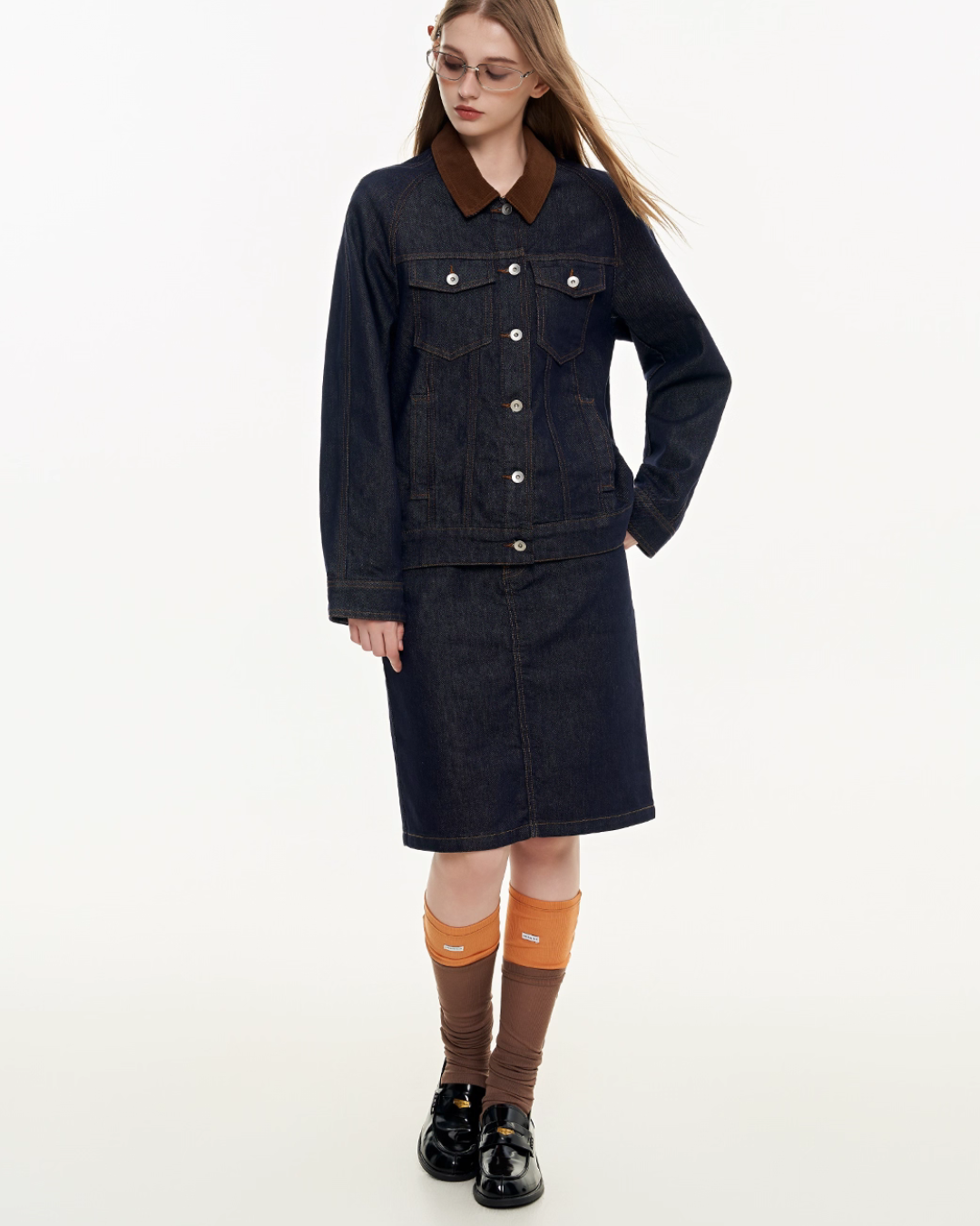 Trapezoid Denim Skirt MDB0008