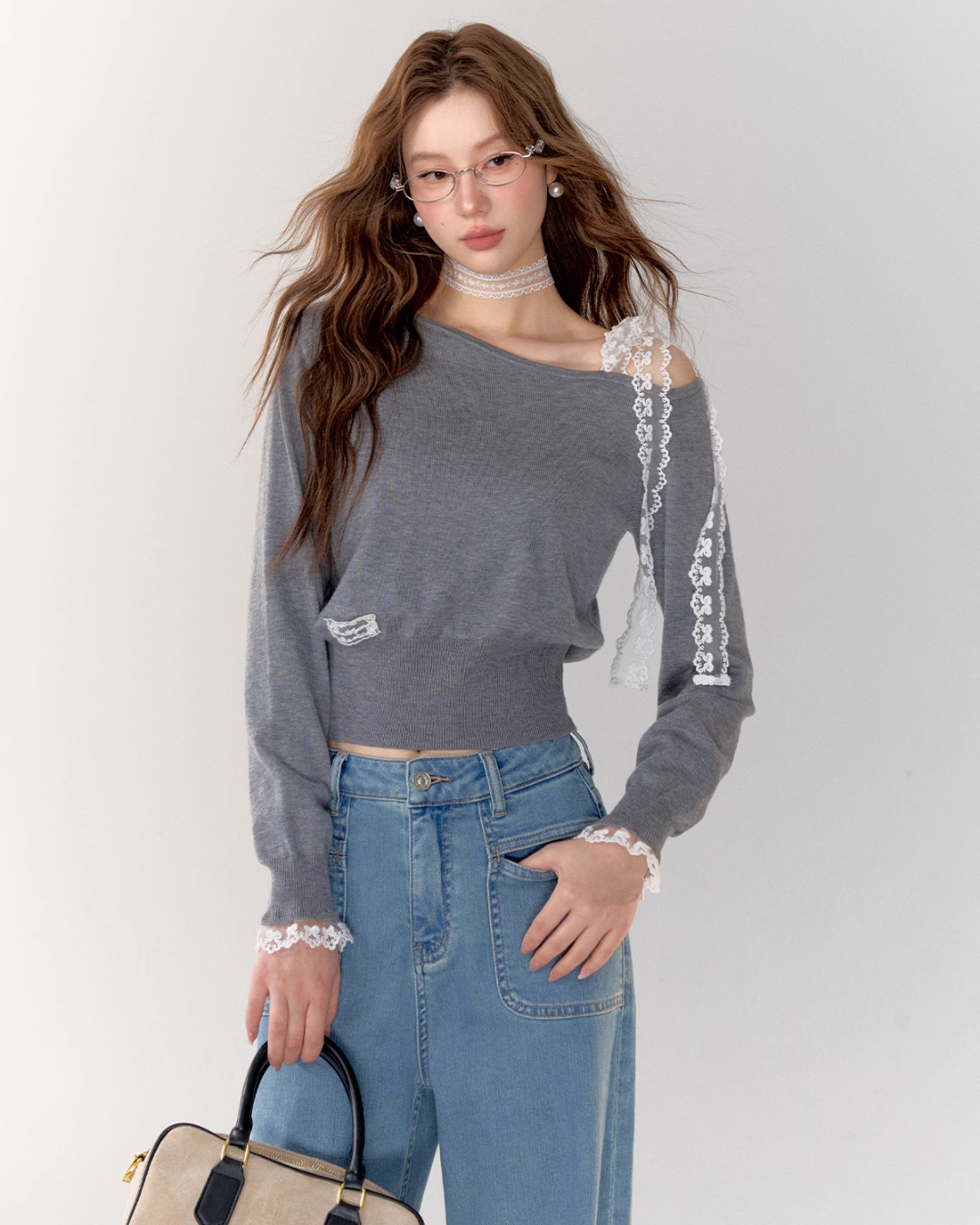 Race Ribbon One Shoulder Tops ASG0023