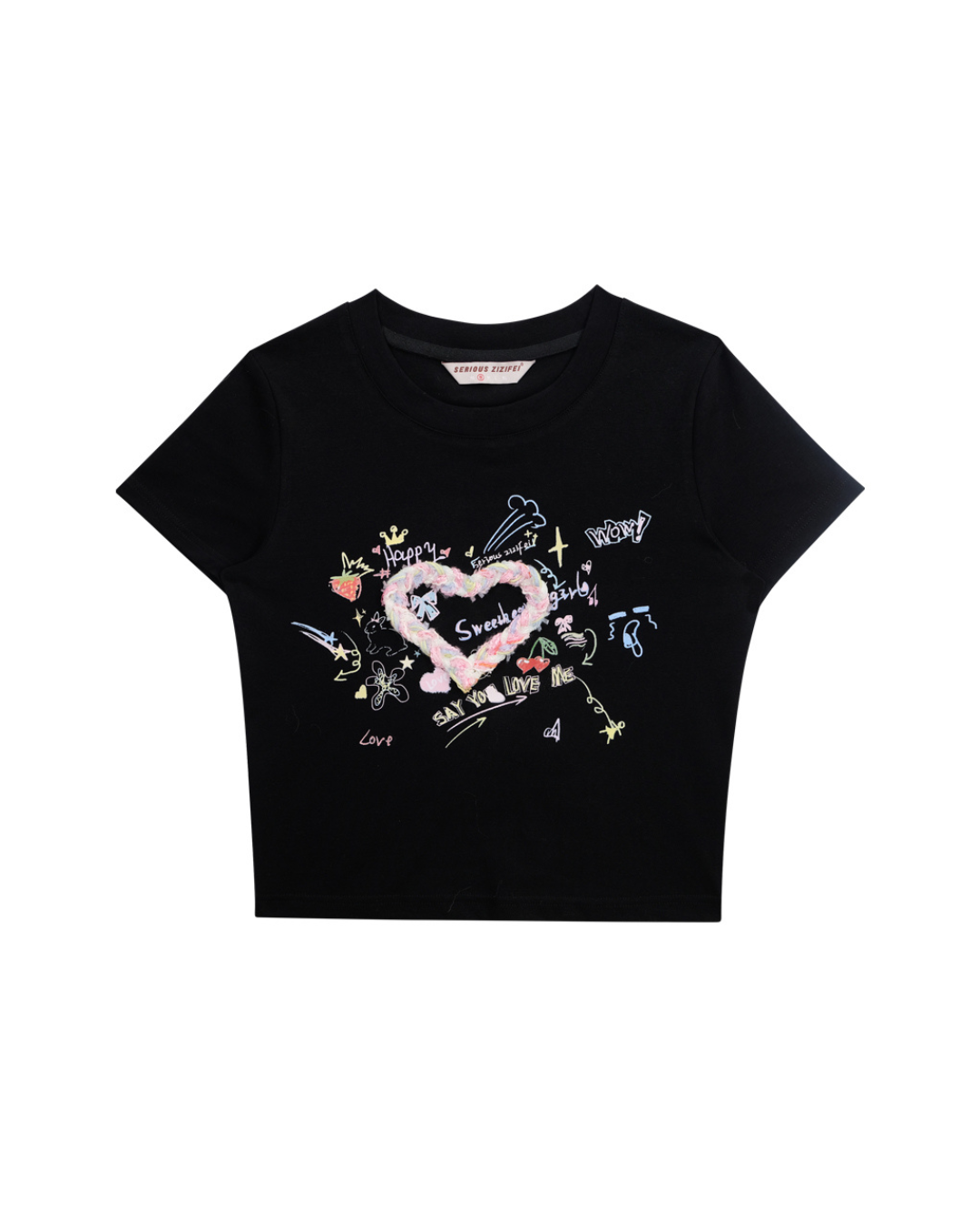 Heart Print Short Tops ZZF0220