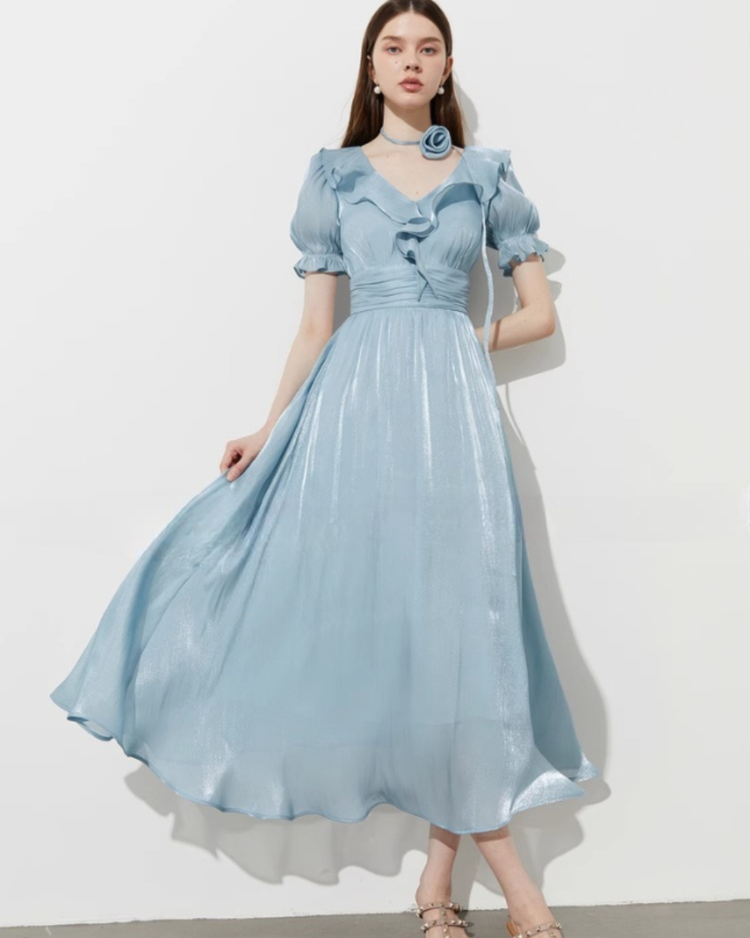Frilled Collar Formal Dress DPY0035