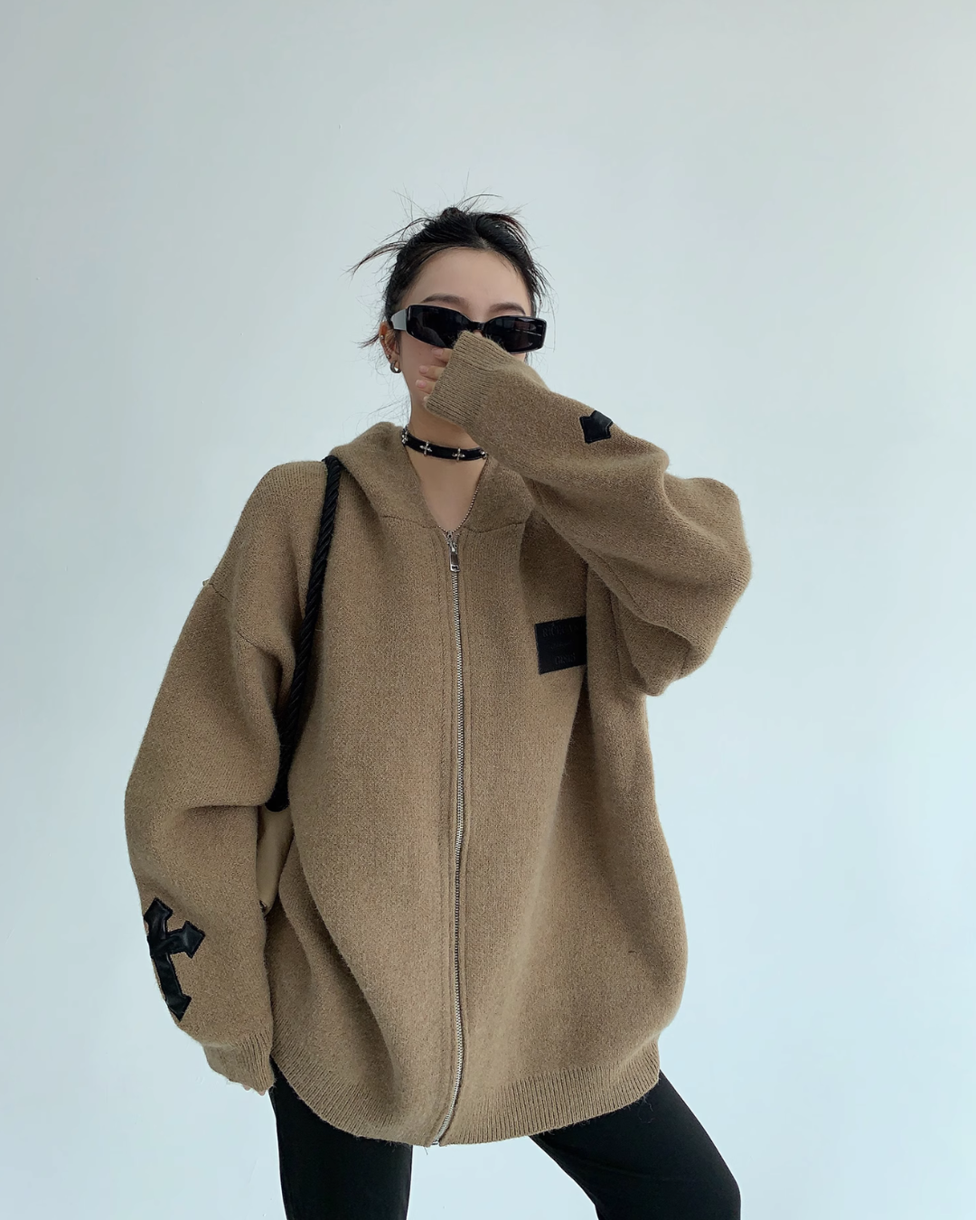 Loose Zip Knit Hoodie YLS0593