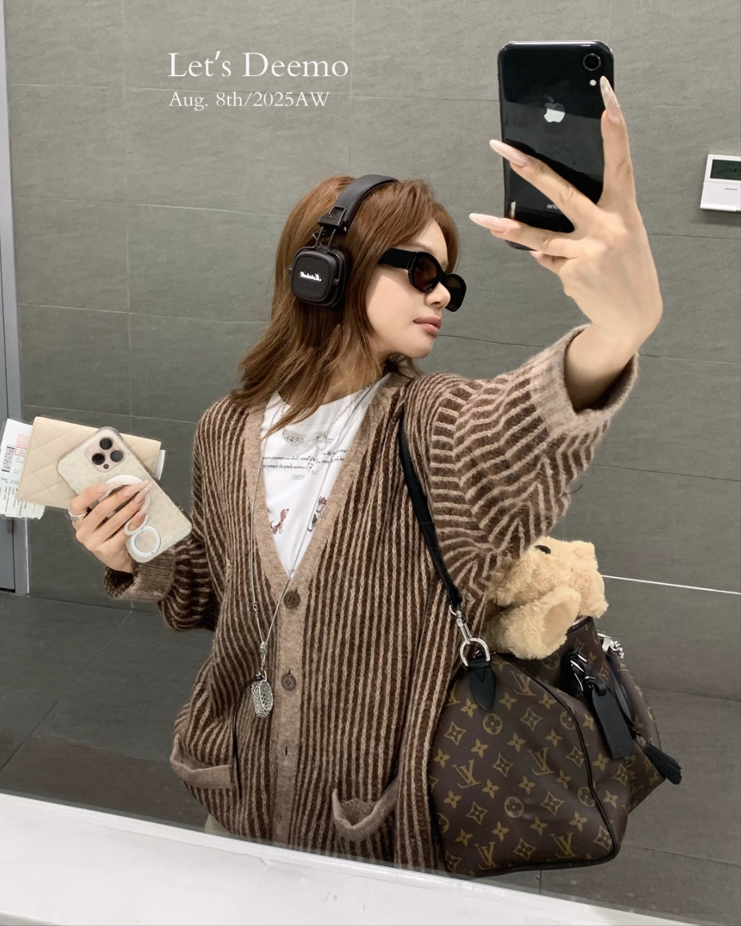 V-Neck Striped Cardigan DEM0017