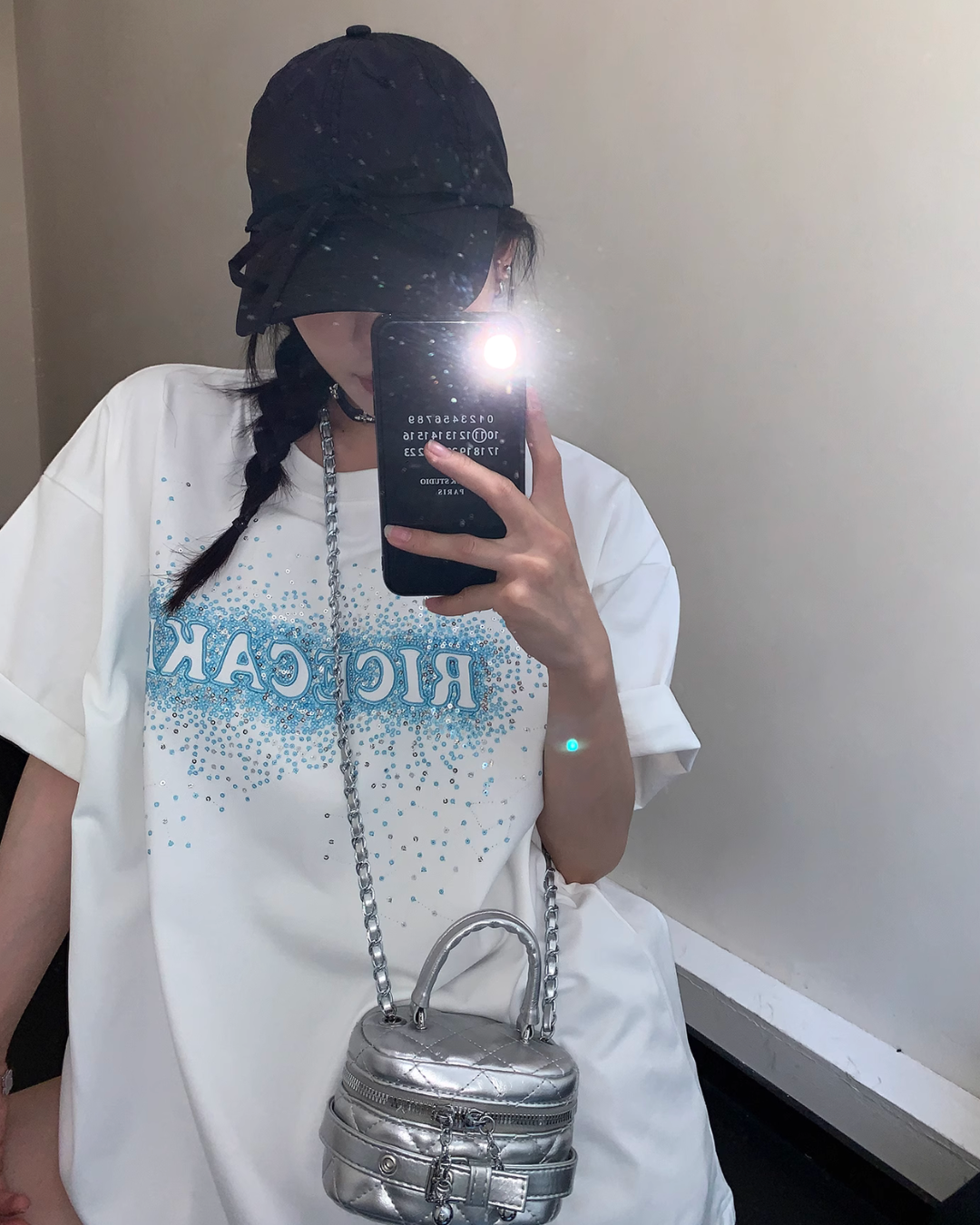 Glitter Logo Short Sleeve T-Shirt YLS0840