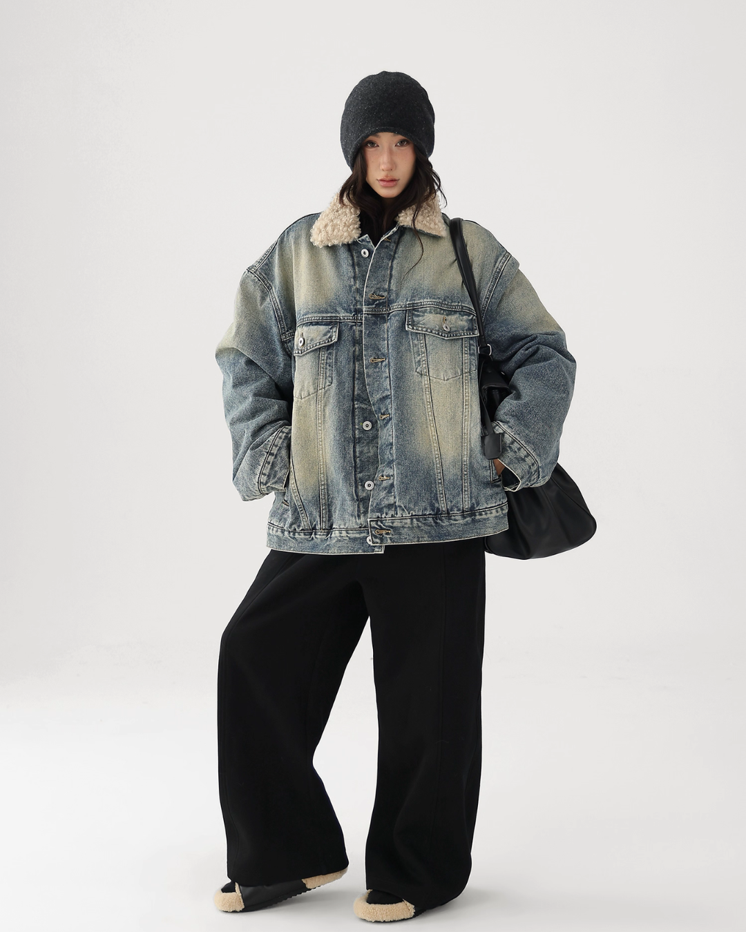 Fur Collar Denim Jacket ACS0314