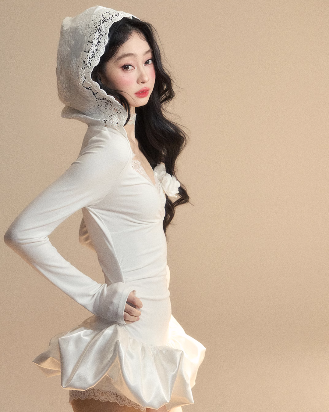 Race Hood Rose Mini Dress LAS0024