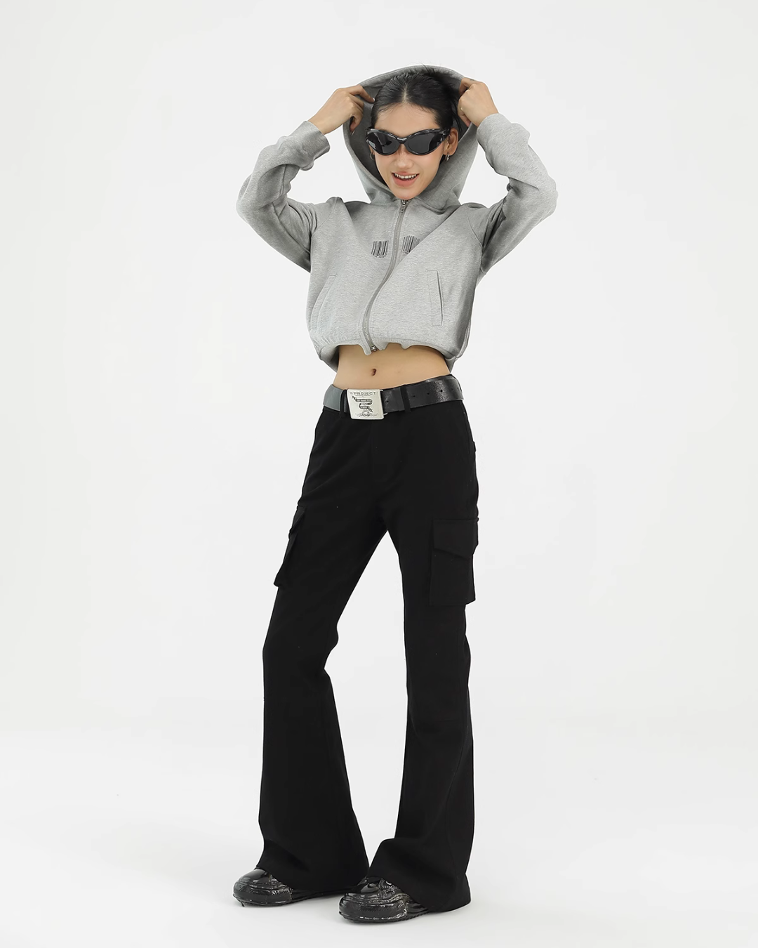 Multi Pocket Flared Cargo Pants ACS0147