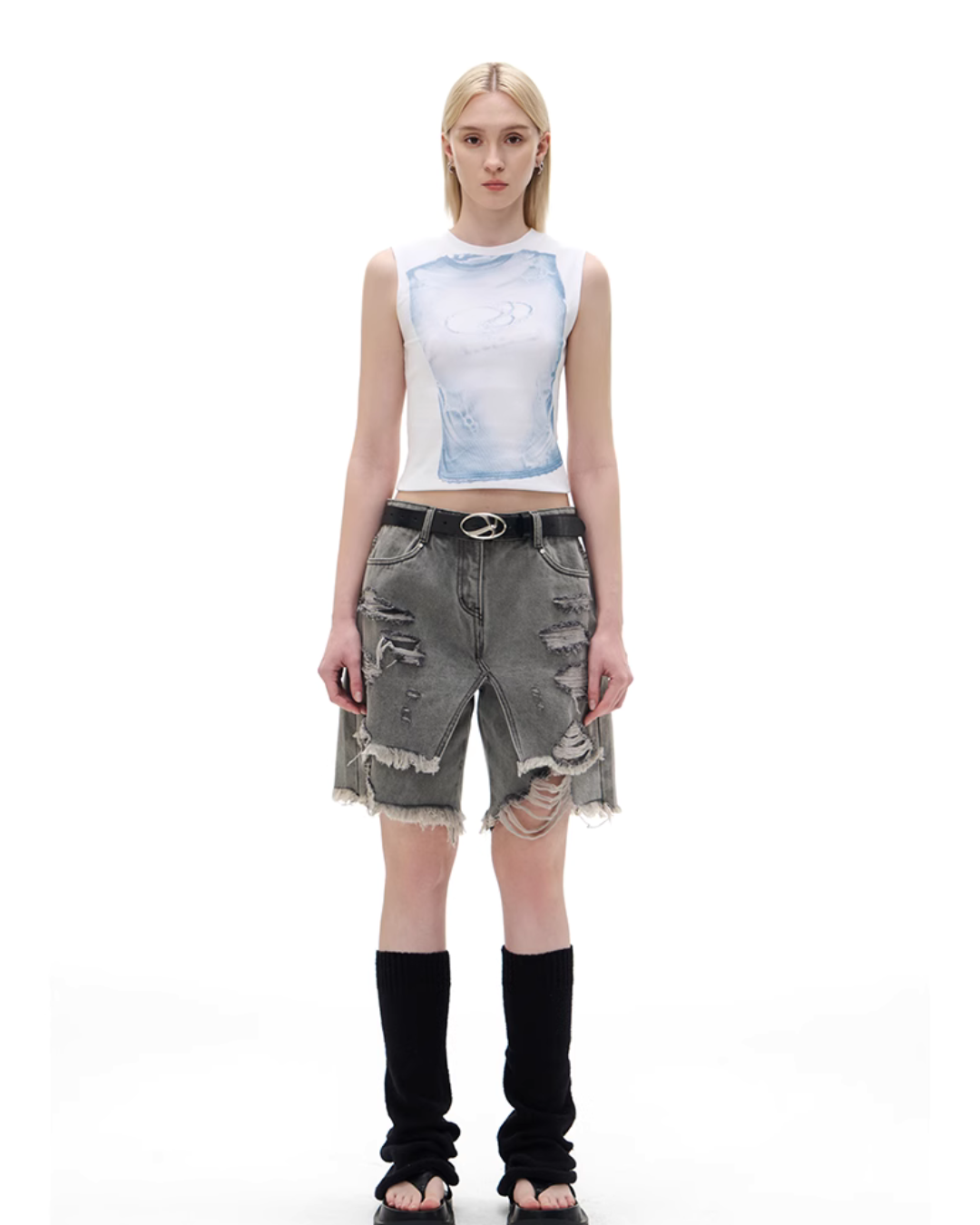 Mock Neck Sleeveless T-Shirt IMX0004