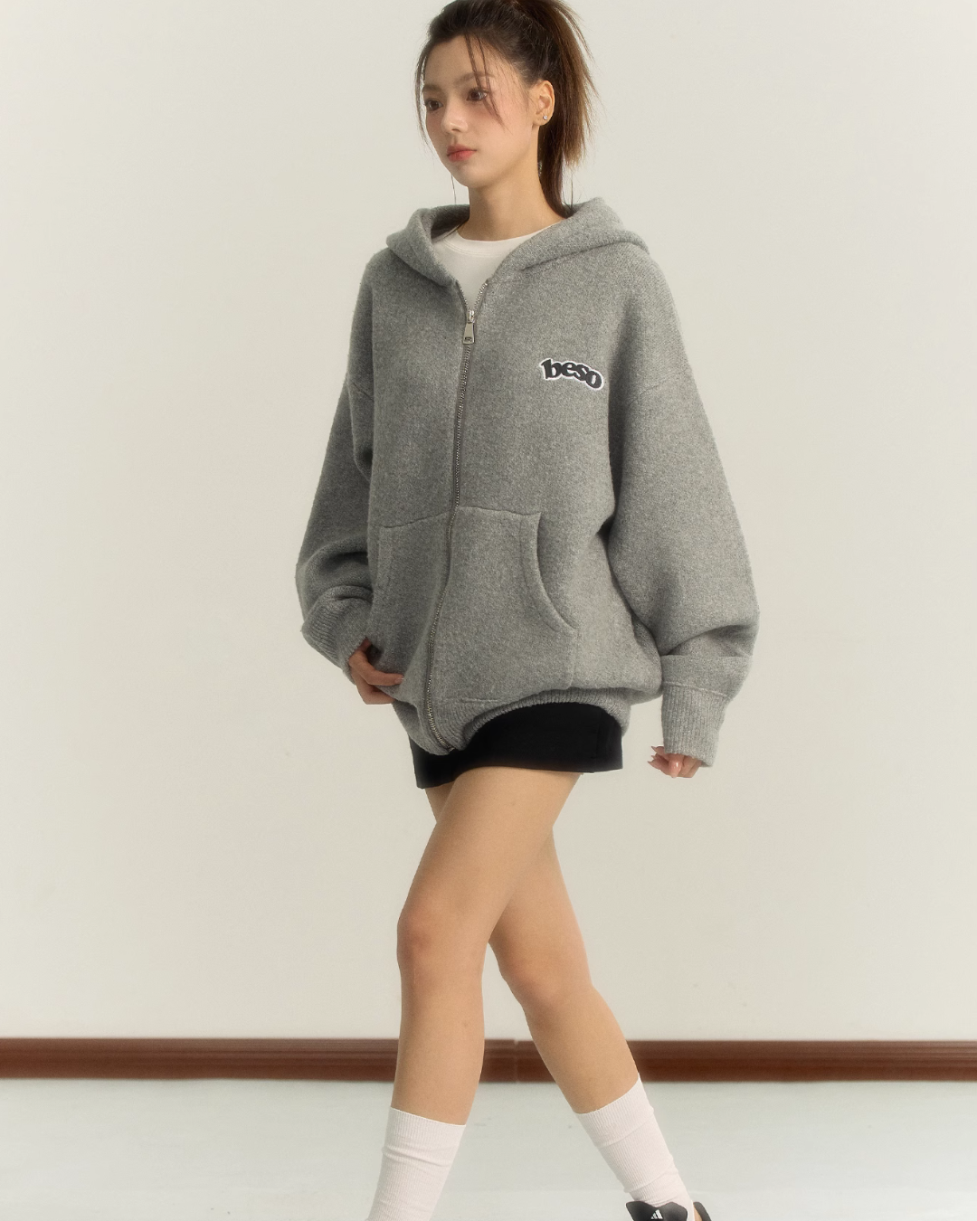 Gray Knit Soft Wool Jacket BES0002
