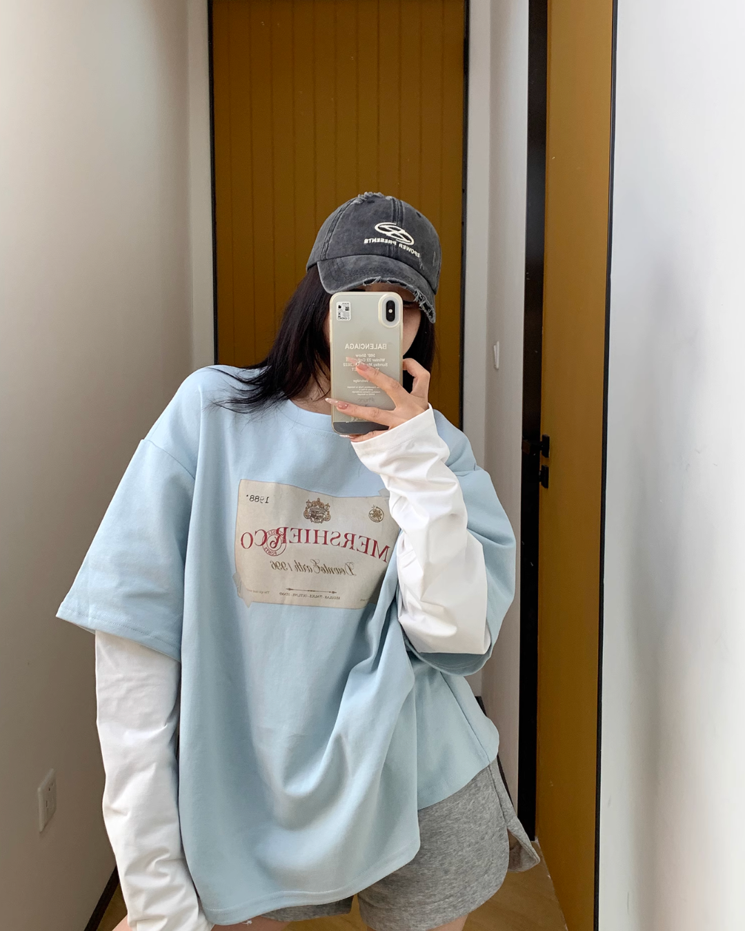 Layered Style Cotton Short Sleeve T-Shirt YLS0820