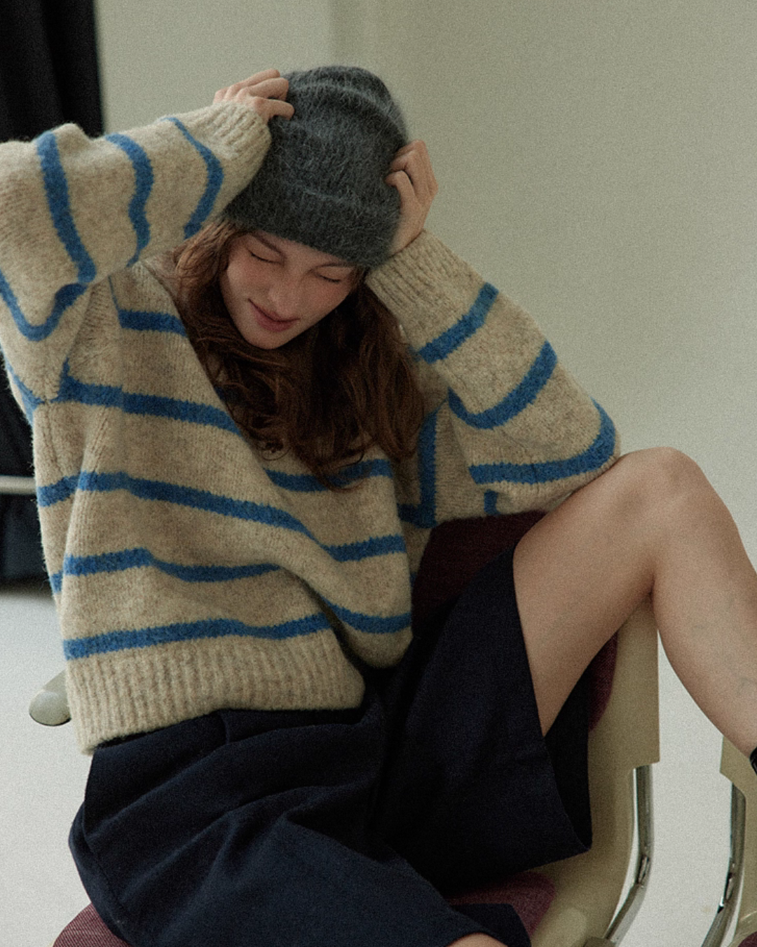 Border Polo Knit Top RLZ0005