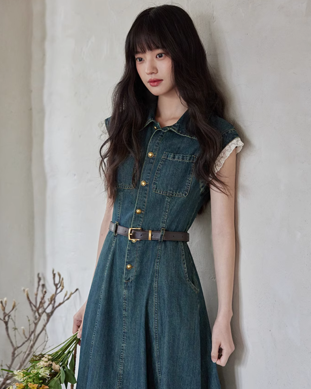 French Girly Denim Dress SMS0002