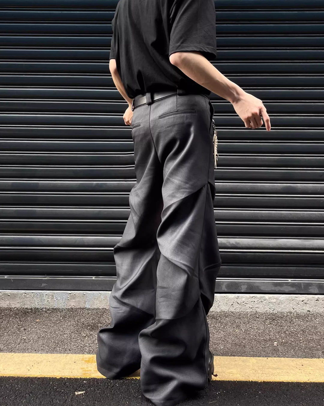 Wide Leg Pleated Casual Pants FLG0005