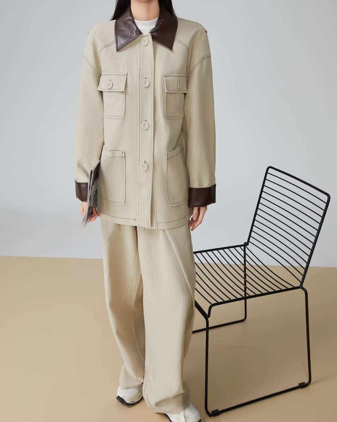 Retro Work Jacket / Wide Pants FER0096