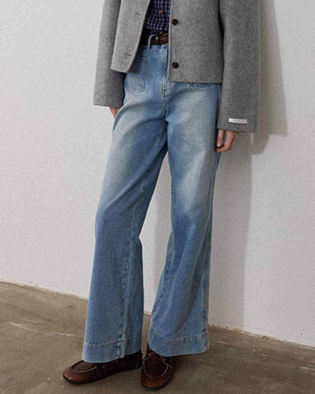 Light Blue Wide Denim Pants LFC0020
