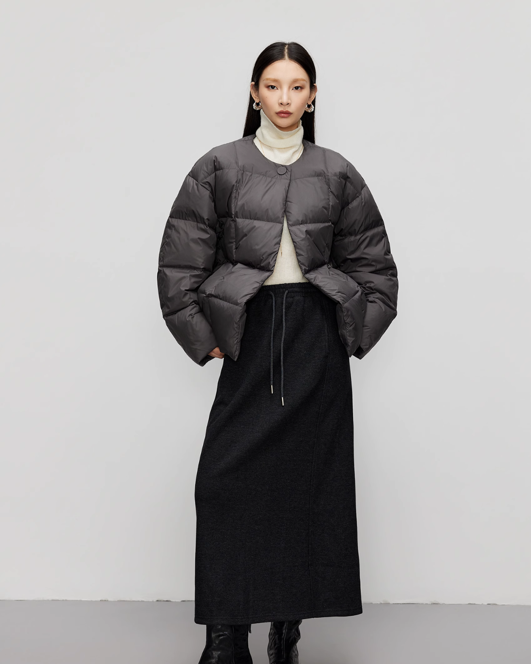 No Collar Down With Muffler Jacket JLC0007