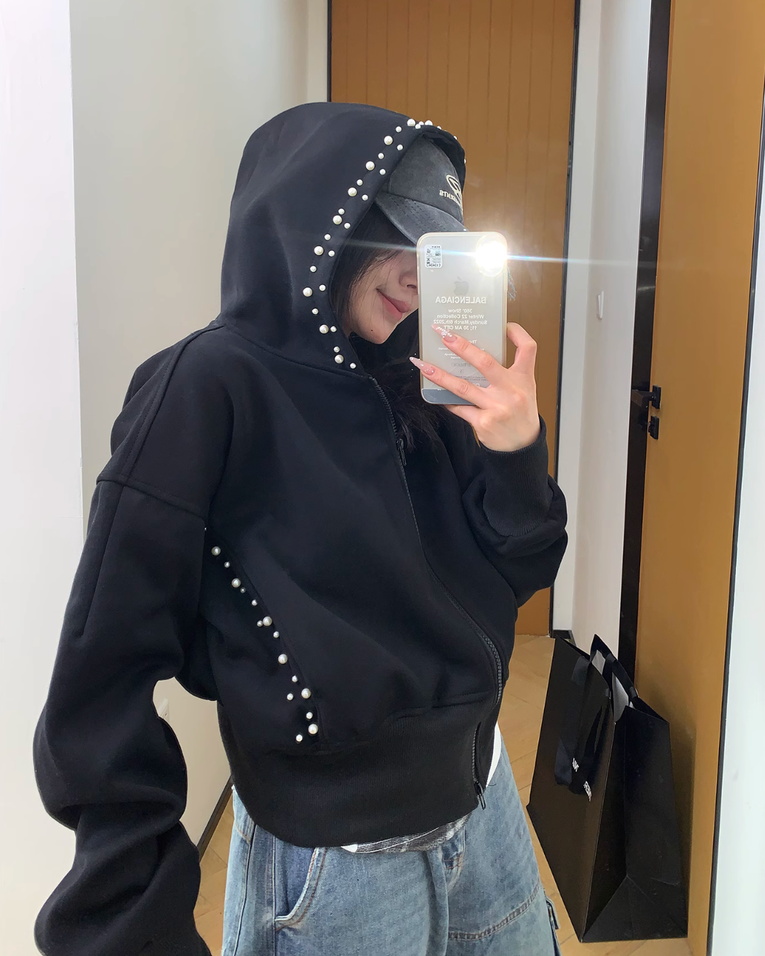 Pearl Cropped Hood Jacket YLS0832