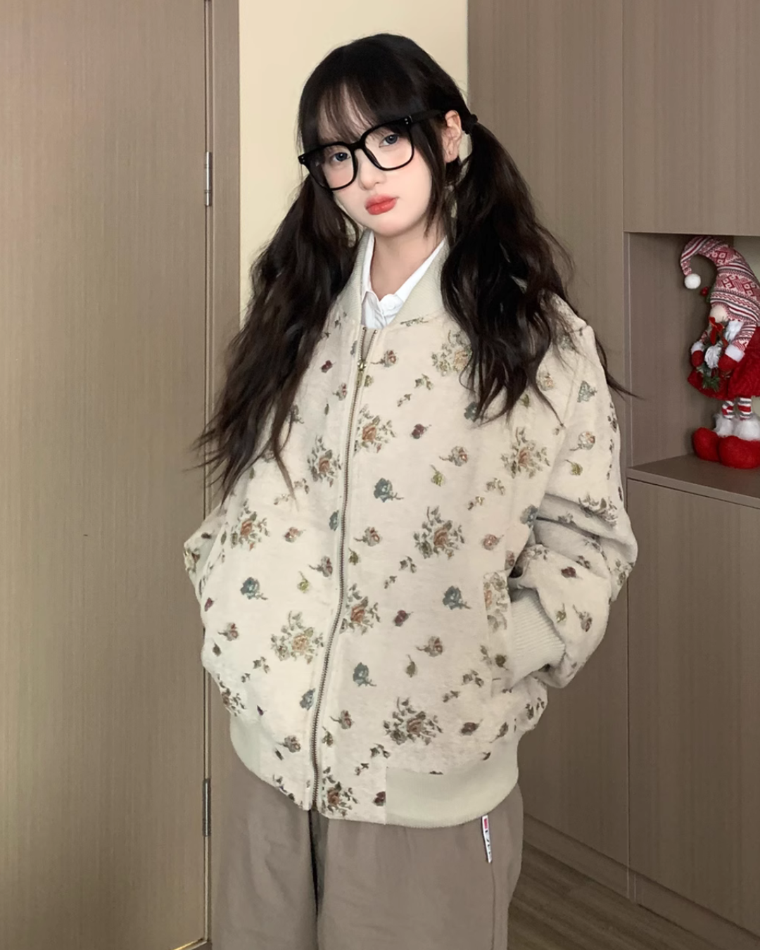 French Flower Zip Hoodie EZK0046