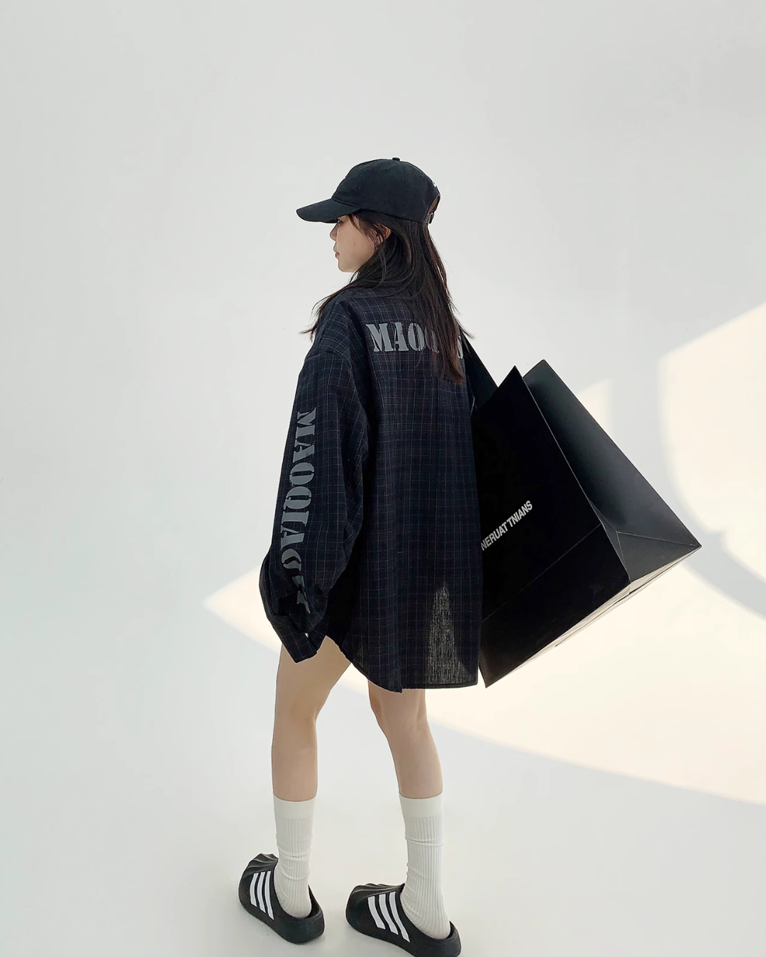 Back Logo Loose Check Shirt YLS0722