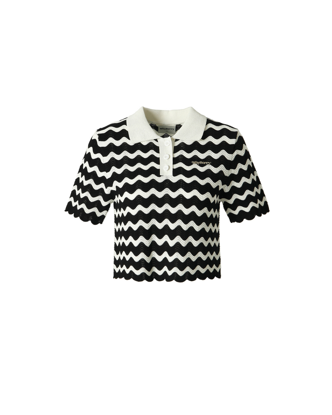 Wave Stripe Short Sleeve Knit WBL0019