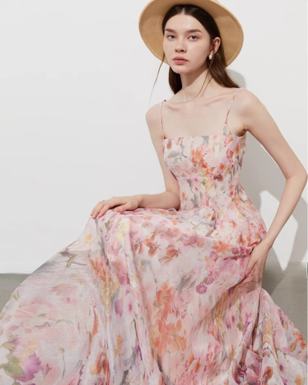 Flower Pattern Flare Dress DPY0058