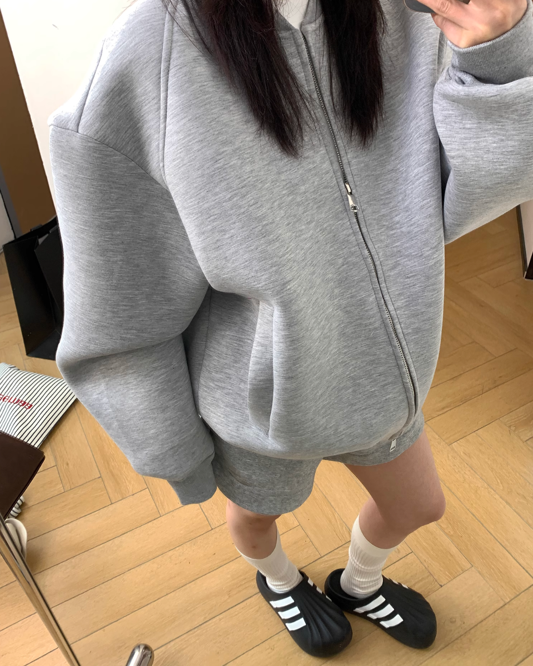 No Collar Zip Sweat Jacket YLS0833