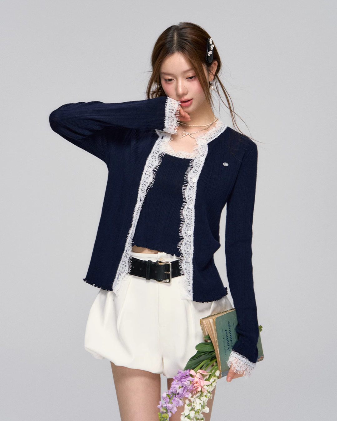 Lace Knit Cardigan / Lace Camisole ASG0031